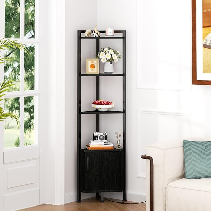 Furnulem Corner Shelf, 5-Tier Corner Cabinet