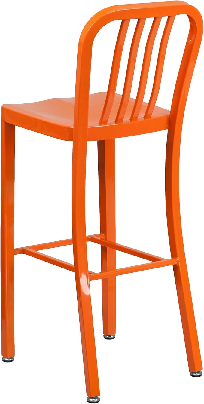 Flash Furniture Commercial Grade 30" High Orange Metal Indoor-Outdoor Barstool