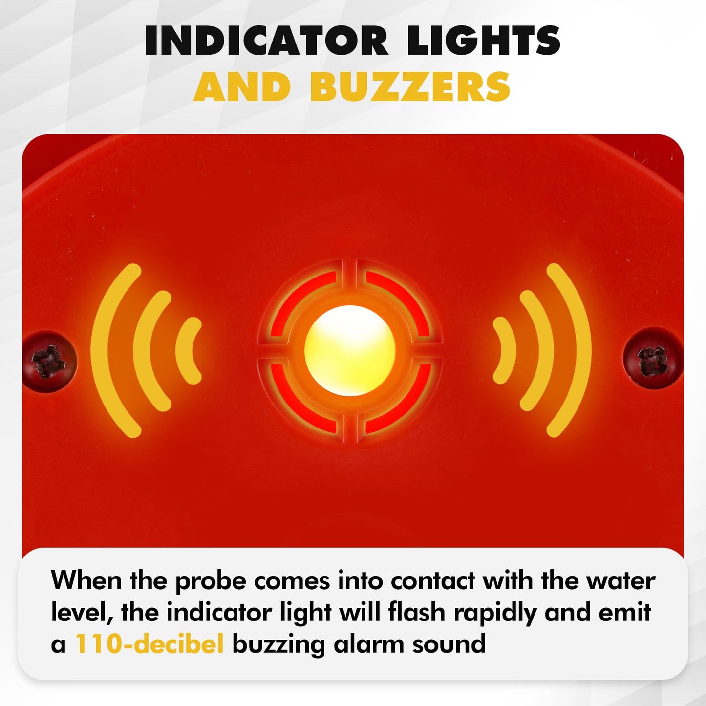 YJINGRUI Updated Water Level Meter, Water Well Measurement, Water Level Gauge with Stainless Steel Probe, 110 Decibel buzzers, Flash Indicator Light and Switch (20 m)