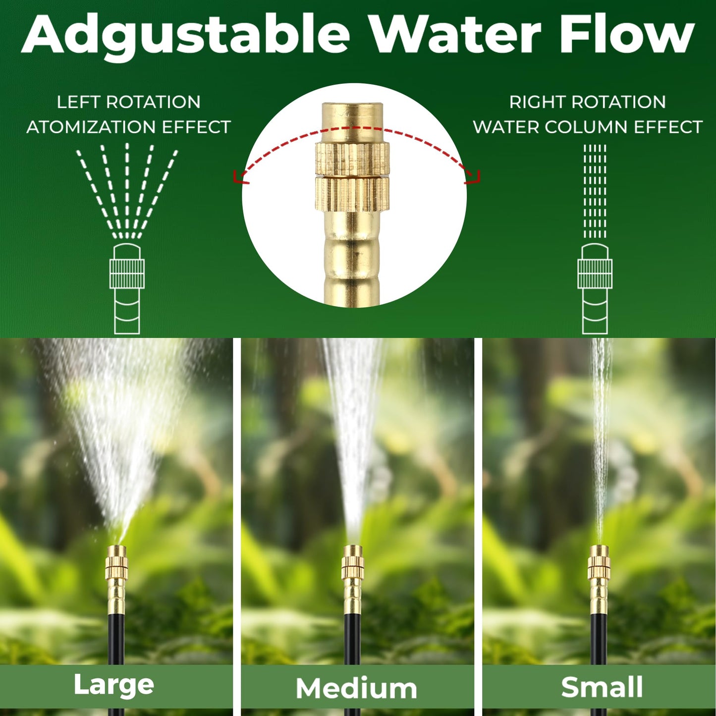 120FT Drip Irrigation System for Garden: Quick Connect 1/4" PE Tubing 18Pcs Automatic Water Sprinkler Kit Adjustable Misting Part Watering Hose, Outdoor Raised Bed Plants Flower Yard Greenhouse