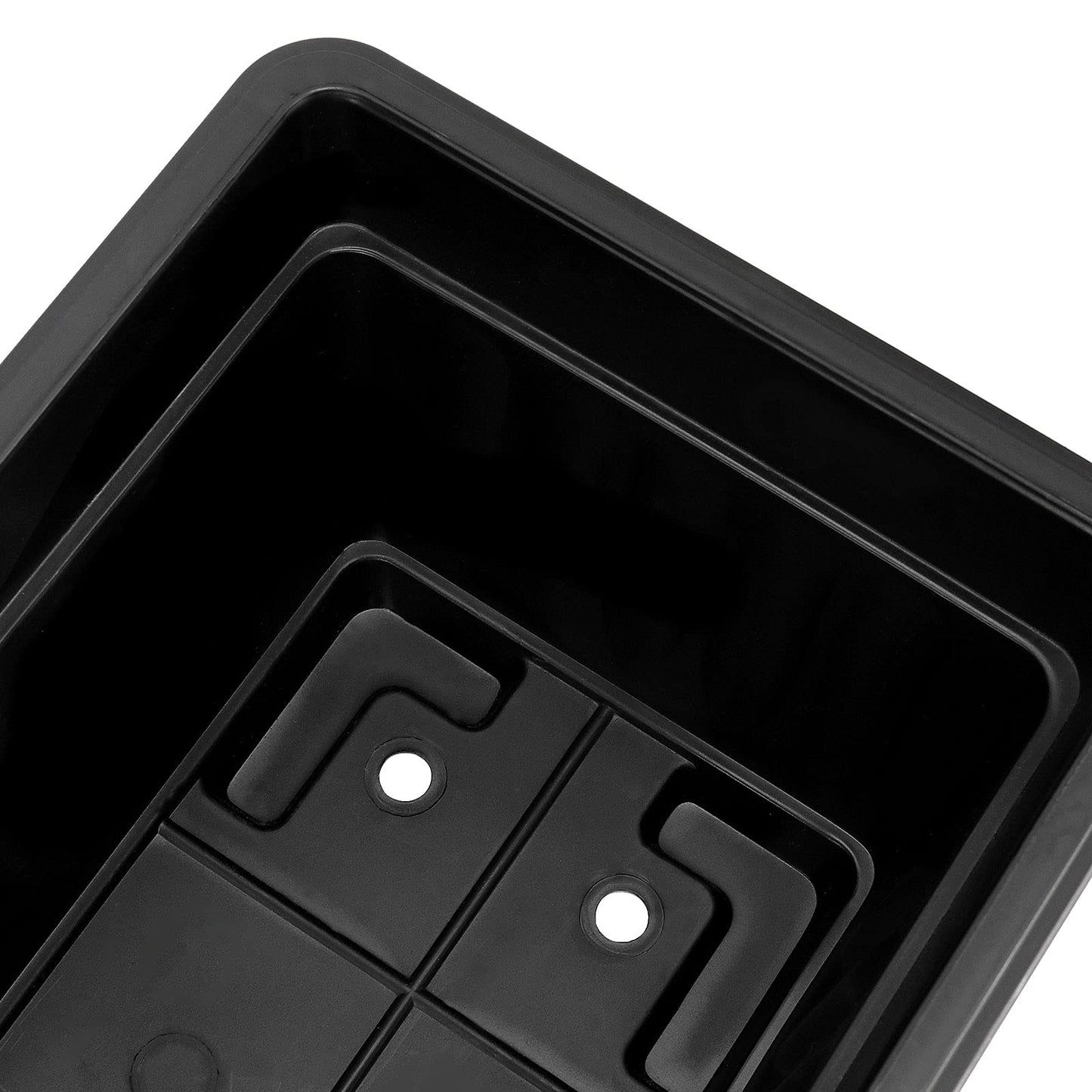 JOIKIT 17 Inches Black Plastic Planter Box, 6 Packs, Good Drainage, Indoor Outdoor Usage, for Garden, Windowsill, Patio, Balcony