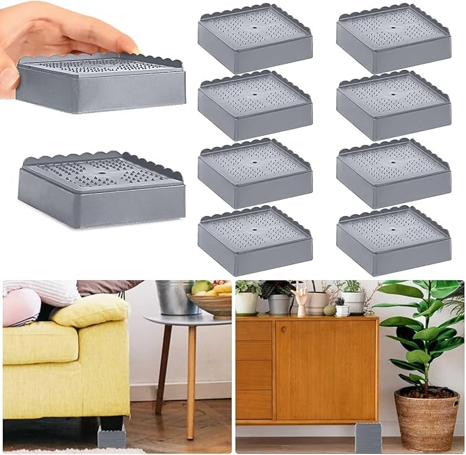 Bed Risers 1 inch, 2 inch, 3 inch, 4 inch Heavy Duty, Adjustable Furniture Riser
