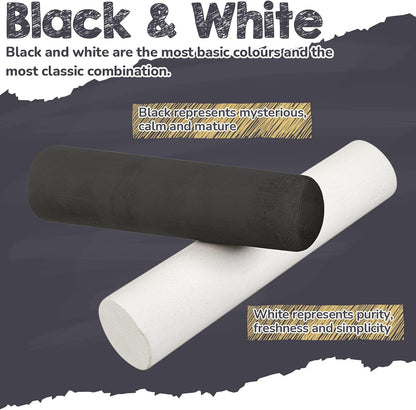20 Pcs Sidewalk Chalk for Kids Jumbo Black White Washable Non Toxic Chalk for Classroom Outdoor Fun Creativity Art Play Painting on Chalkboard Playground Blackboard Easter Party