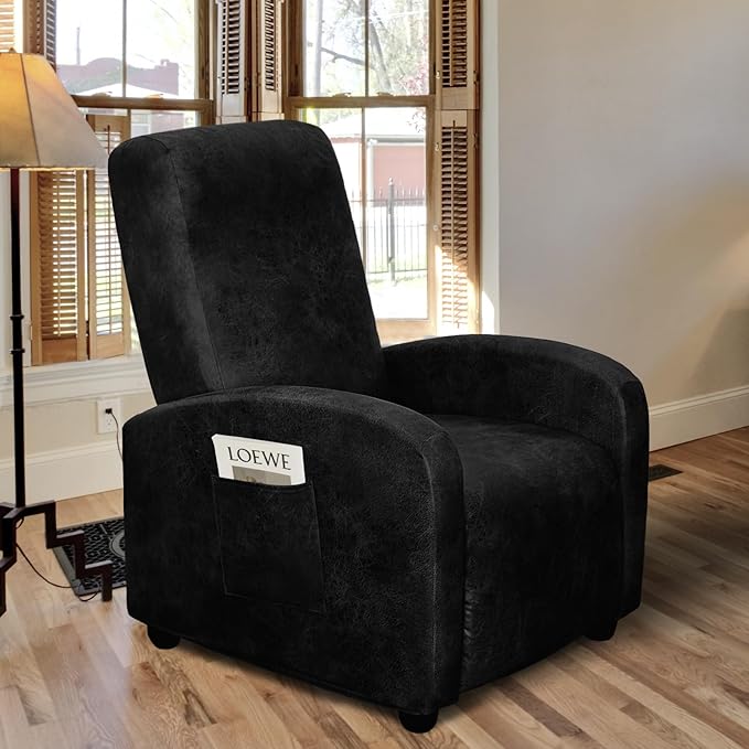 ANARACHON Recliner Chair Covers Leather Look Recliner Cover 4-Piece Slipcovers