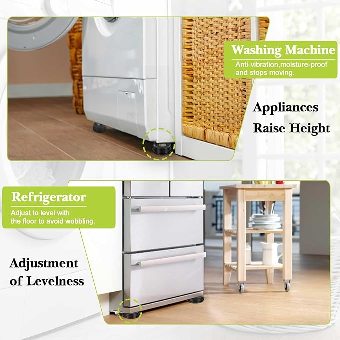 4 Pack Furniture Risers 1 Inch, Adjustable Bed Risers Heavy Duty