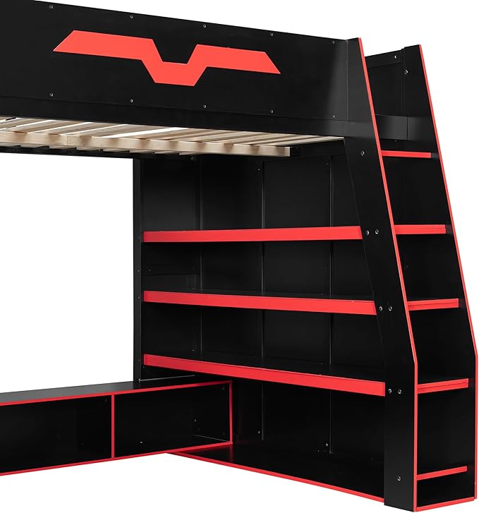 Full Size Wood Esports Loft Bed