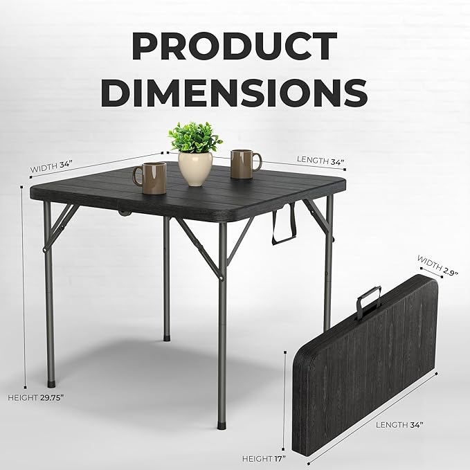 Our Modern Space 34" Square Foldable Table