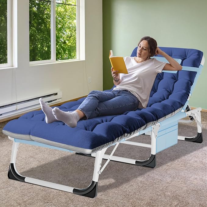 ABORON Heavy Duty Tanning Chair, Outdoor 5-Position Folding Chaise Lounge Chair
