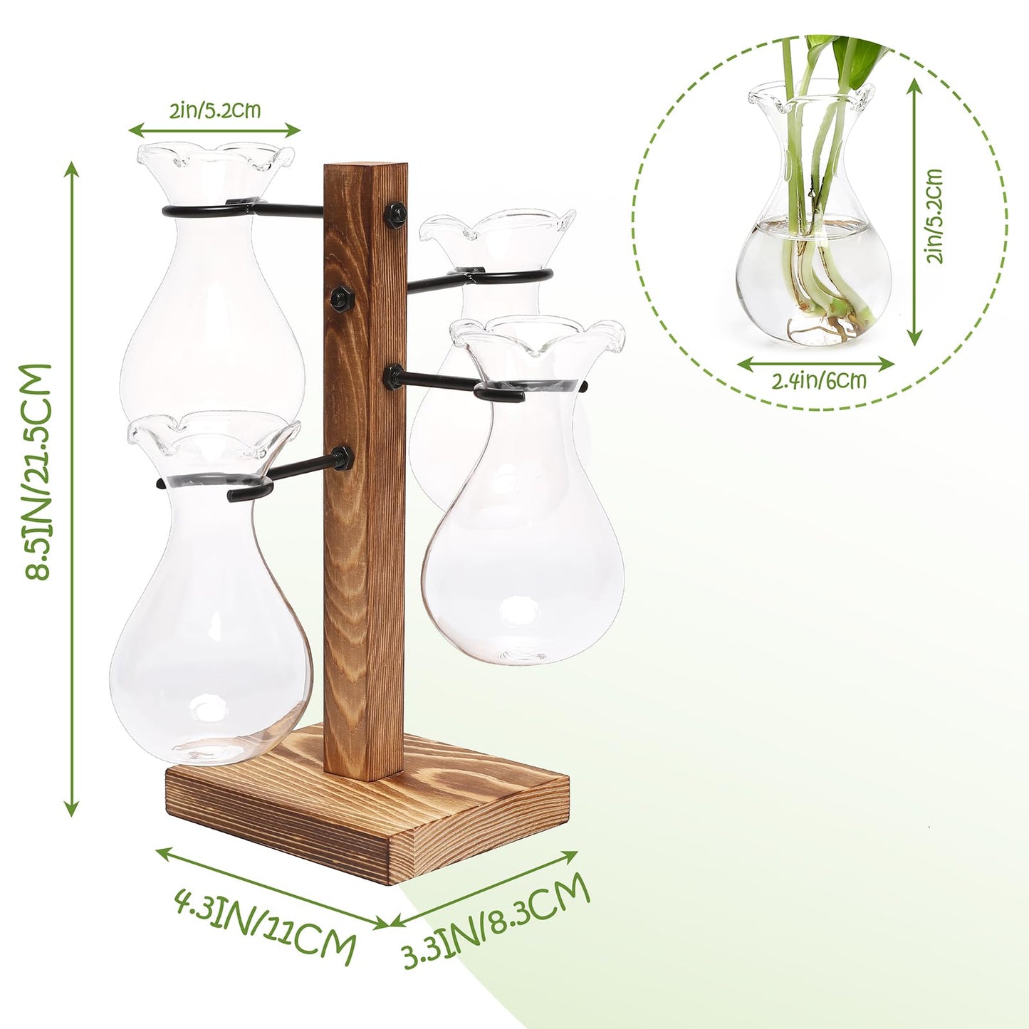 Plants Propagation Stations Bulb Glass Propagation Birthday Gift for Women Garden Plant Lovers - 4 Bulb