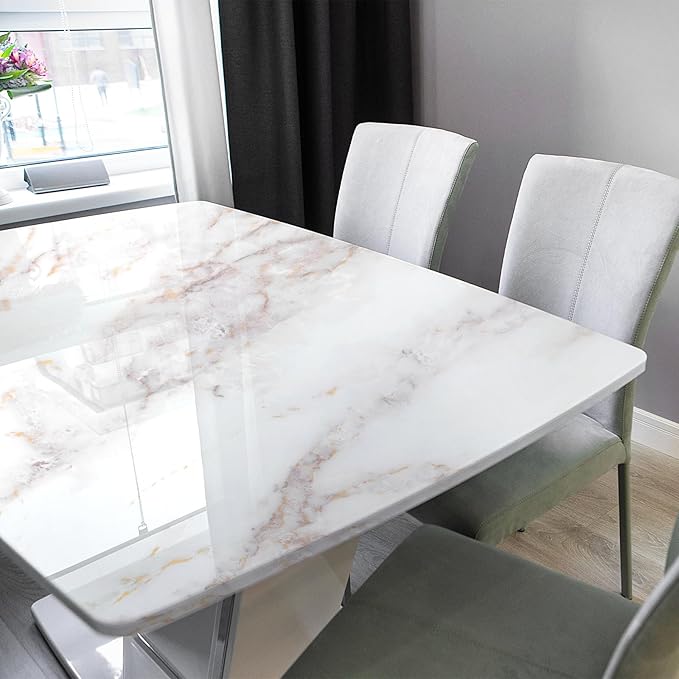 rabbitgoo Glossy Marble Contact Paper Peel and Stick Wallpaper 17.5" X 78.7"
