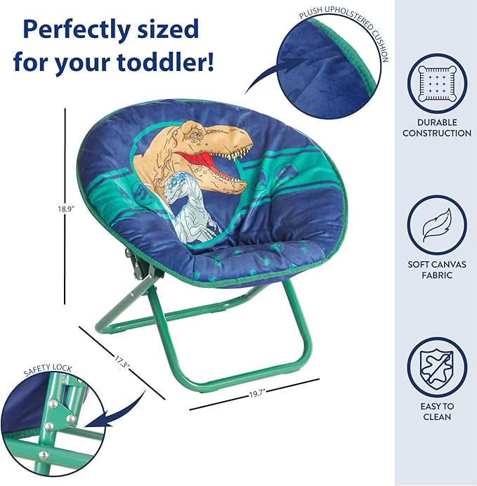Jurassic World Dinosaur 19” Frame Folding Toddler Saucer™ Chair
