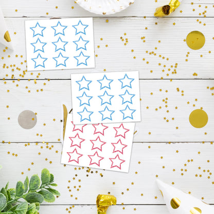 LNOKRIM Gender Reveal Party Games, Twinkle Little Star Theme Baby Gender Reveal Voting Board Sign, 48 Boy Girl Voting Stickers, He or She, Gender Reveal Party Centerpiece Decorations (12x17)