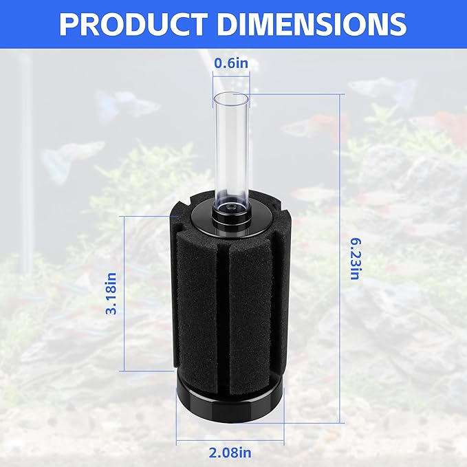Aquarium Sponge Filter Fish Tank Filters for Fish Tank up to 20 Gallon 3-Pack