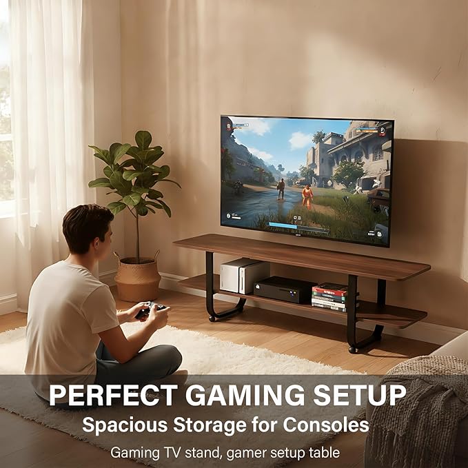 Tiita Bamboo TV Stand with Storage
