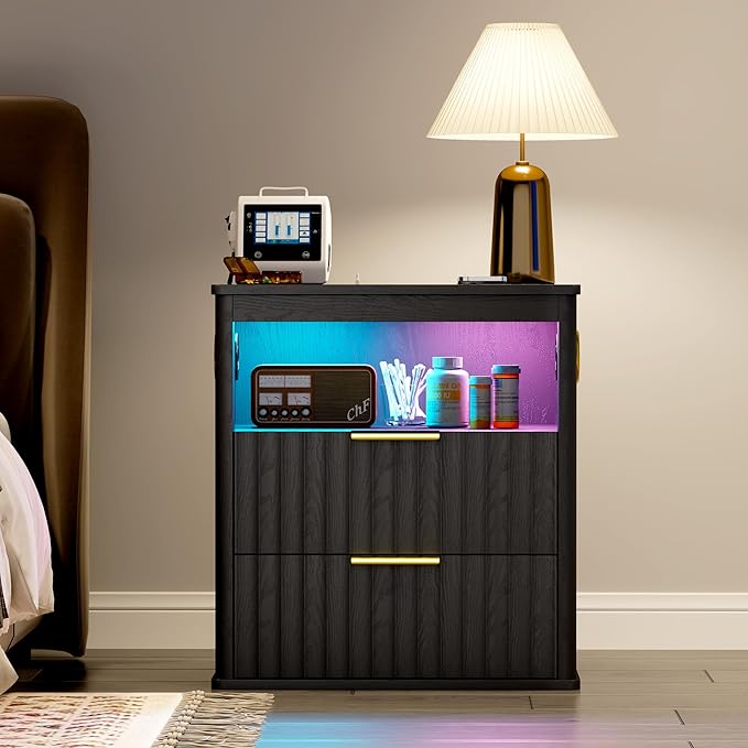 WOOVIVS Modern Nightstand Set of 2
