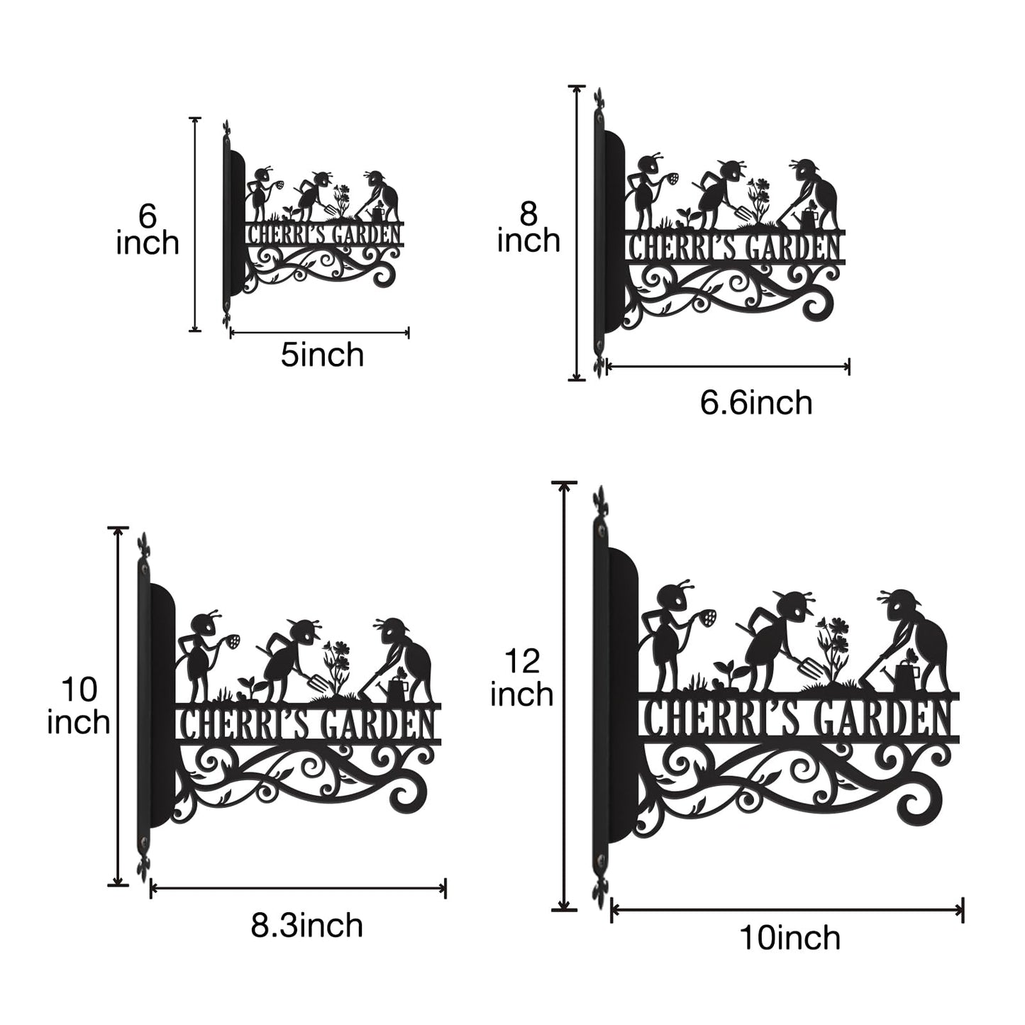 Personalised Ant Garden Plant Hanger Indoor and Outdoor Metal Hanging Plant Bracket with Beach Patio Theme Heavy Duty Plant Hooks for Hanging Flower Baskets, Bird Feeder, Wind Chime, Lantern