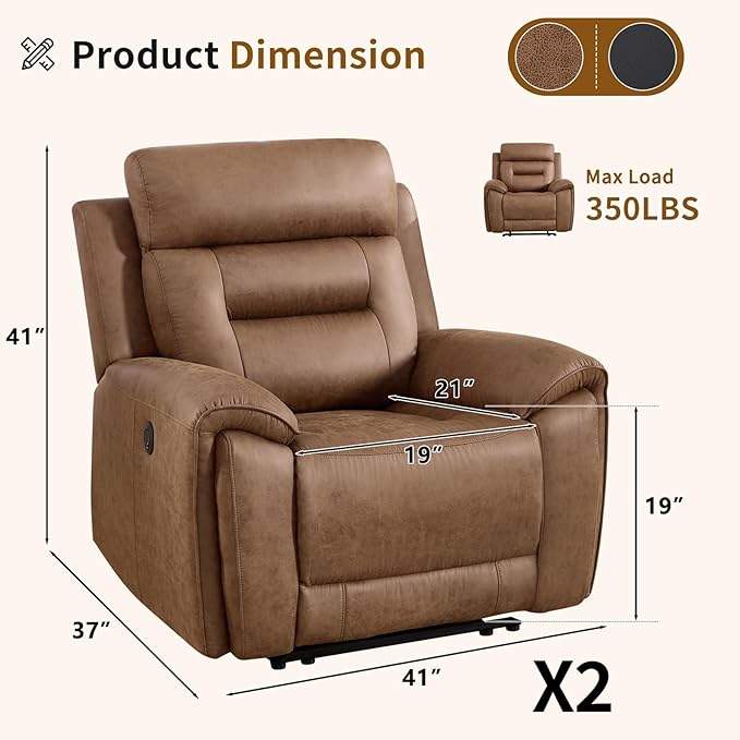 ANJ Power Recliner Chair Set of 2