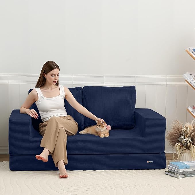COMAX Convertible Sofa Bed Queen, Folding Fold Out Couch Bed, Floor Futon Couch