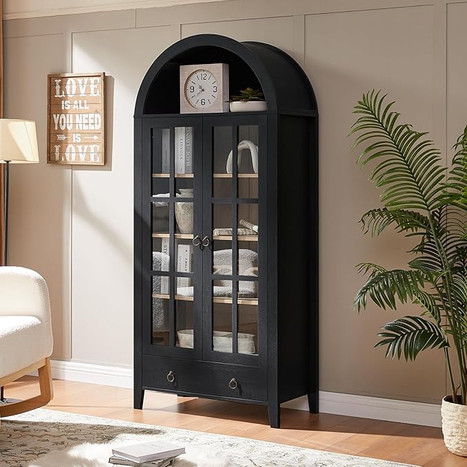 RowyPoey Farmhouse Arched Cabinet