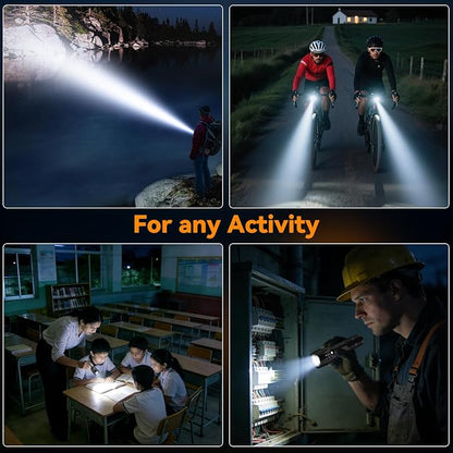 LED Flashlight 2 Pack, Small Flashlights Powerful High Lumens 5 Modes, Waterproof Zoomable Mini Tactical Flash Light for Home Emergencies Camping