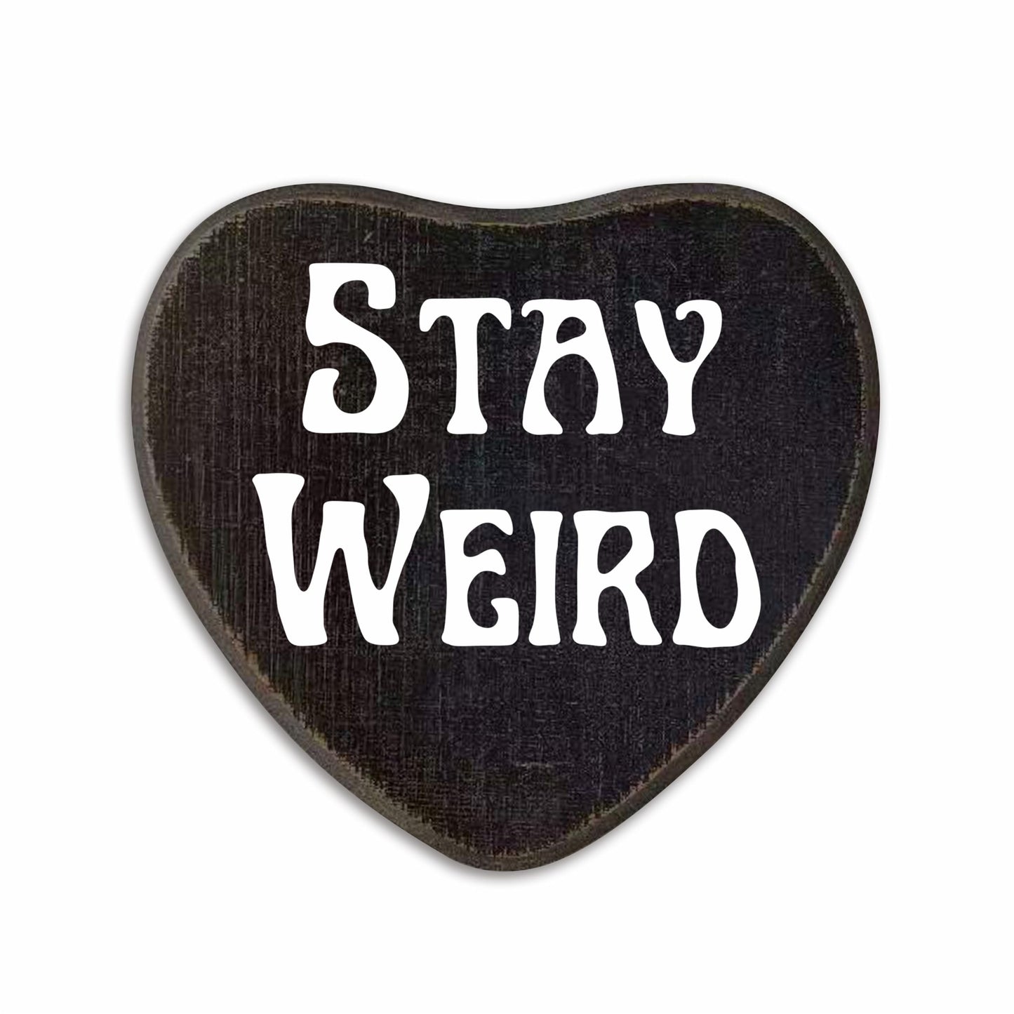 5"x 6" Wooden Plaque With A Hook -Stay Weird- Retro Gothic Wall Art, Bar, Living room, Halloween Funny Natural Pine Wood Decorative Sign, Gifts For Woman, Man, Lover, Home & Office Decoration- D06