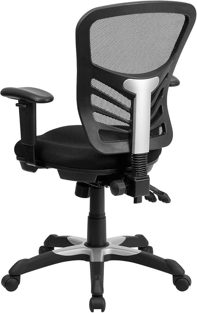 Flash Furniture Nicholas Mid-Back Black Mesh Multifunction Executive Swivel