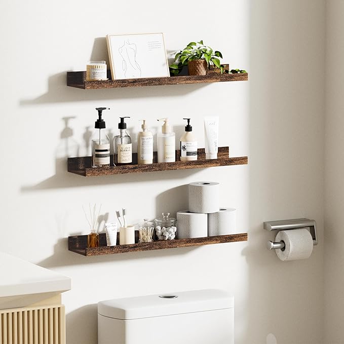 upsimples Floating Shelves for Wall, 23.6 Inch Shelves for Decor Storage Set of