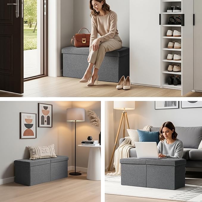 30.5-INCH Storage Ottoman Bench, Footrest