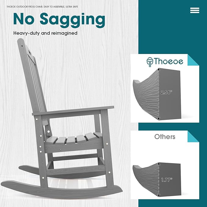 THOEOE Oversized Rocking Chair Set of 4, Outdoor Rocking Chair