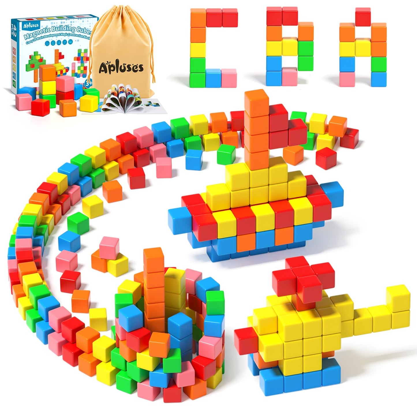 42PCS Magnetic Blocks, Gifts for 3 4 5 6 Year Old, Magnet Building Blocks for Toddlers, Girls & Boys, Sensory - Montessori - Autism - Magnetic Toys for Kids Ages 3-5 4-8