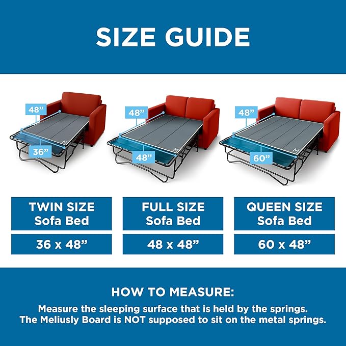 Meliusly Sleeper Sofa Support Board Full Size – Durable Support to Fix Sagging