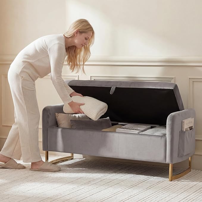 48" End of Bed Bench, Modern Storage Benches