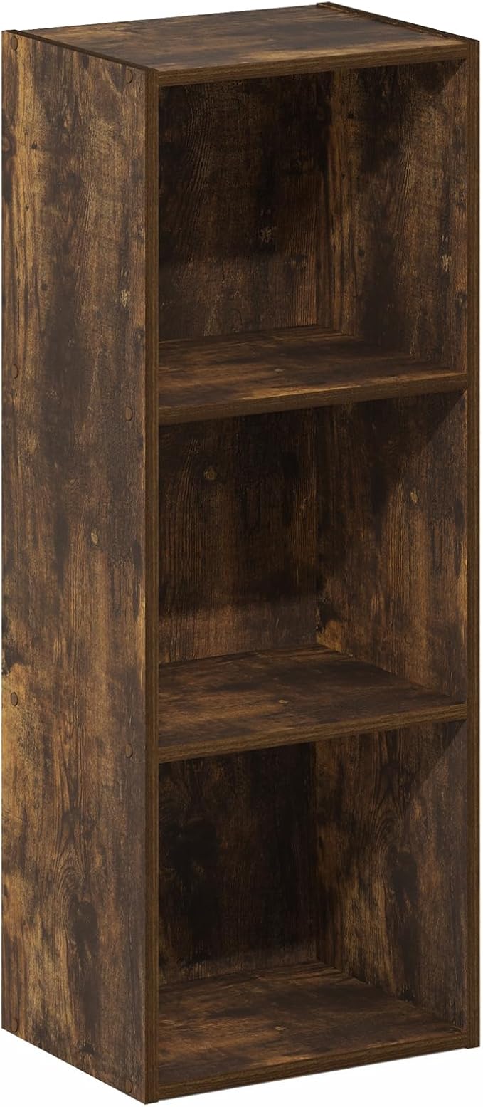 Furinno PASIR Book Shelf, 3-Tier Bookshelf, Open Storage Shelf Bookcase