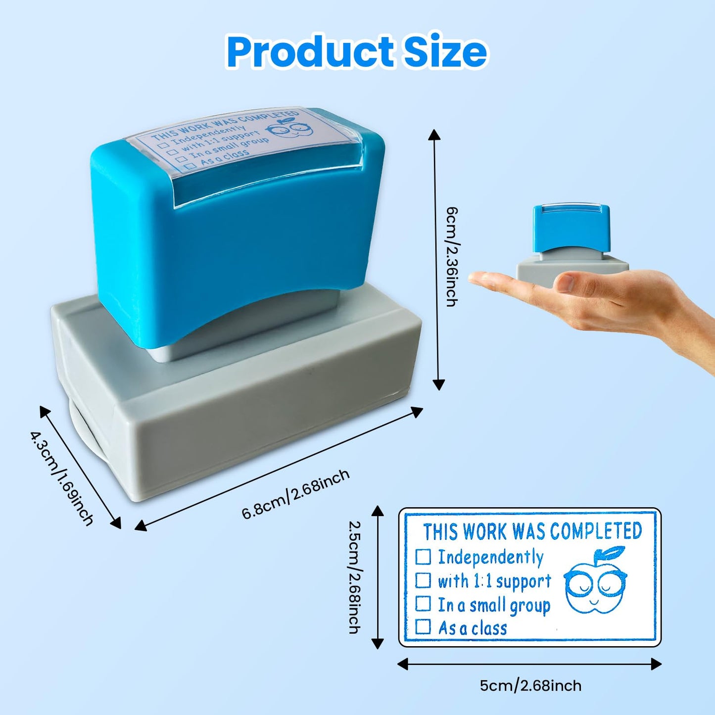 Special Accommodations Self Inking Stamp for Teachers SPED Modifications Rubber Teacher Stamp First Day of School Back to School Teacher Must Haves Dormitory Supplies This Work was Completed (Blue)