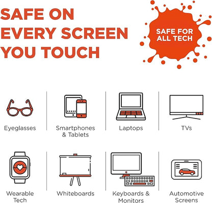 WHOOSH! Screen Shine 90 Count Touch Screen Cleaner Wipes for Car, OLED, TV, Eyeglasses, Laptop – Lint-Free, Non-Abrasive Wipes – Streak-Free Finish – Non-Toxic & Odorless – Microsuede Cloth Included