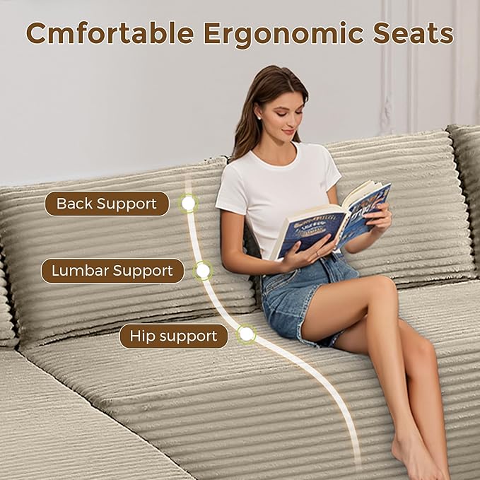 133" Oversized Cloud Boneless Sofa Couch