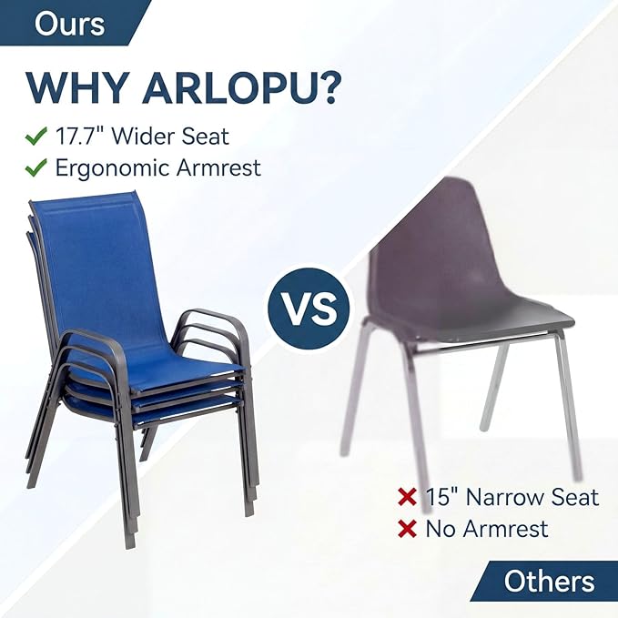 Arlopu 5 Piece Outdoor Patio Dining Set, Porch Furniture