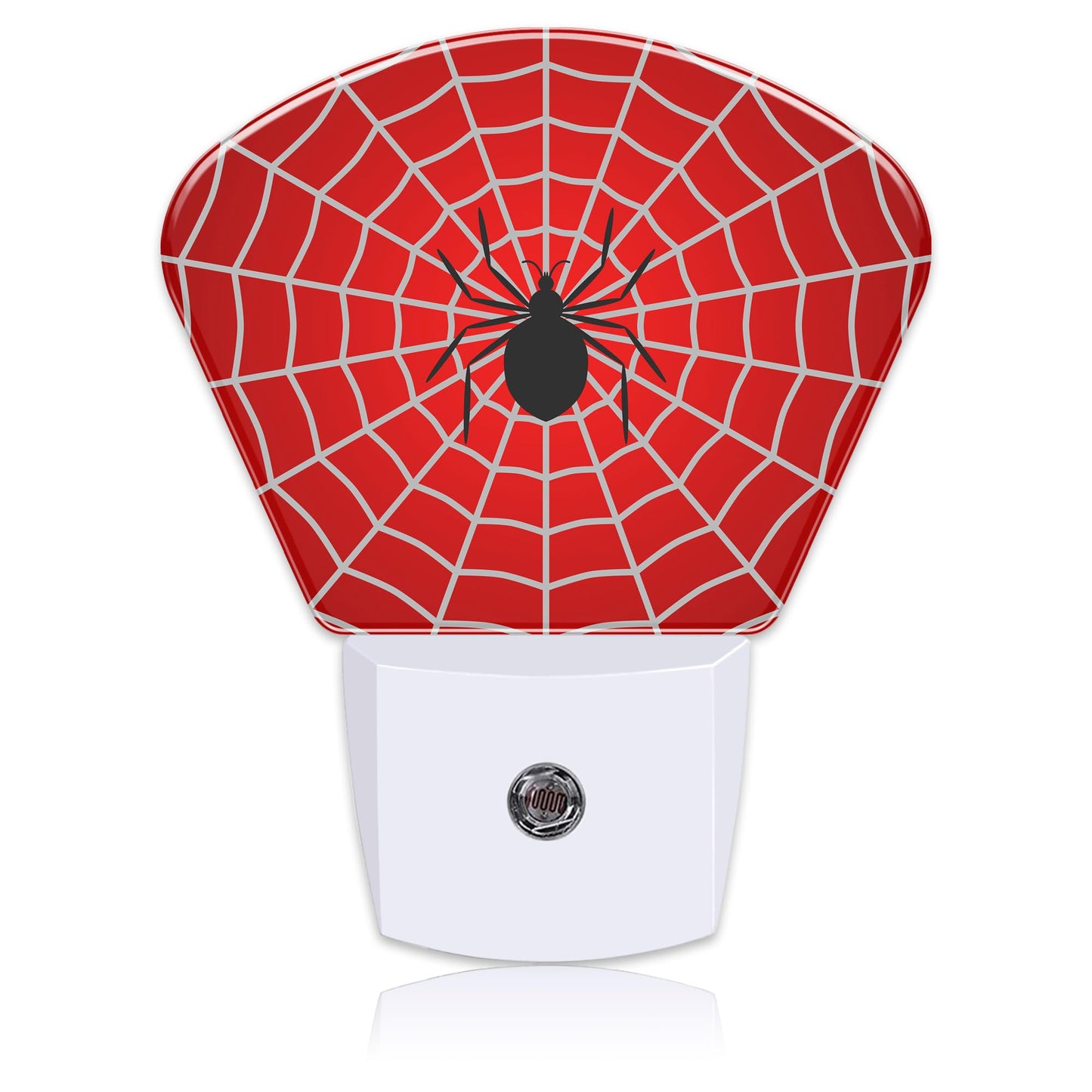 Uiaoiais Black Spider Night Light for Kids, White Spider Web LED Night Light Plug into Wall with Dusk to Dawn Sensor for Girls Boys Women Men Room, Hallway, Kitchen, Bathroom, Stairs Decor