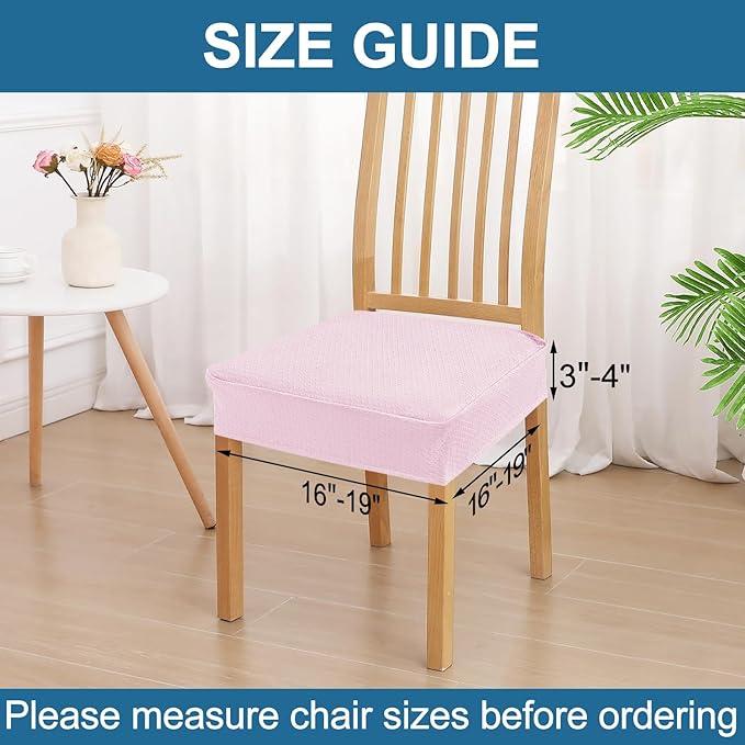 Smiry Waterproof Seat Covers for Dining Room Chairs Set of 4, Stretch Jacquard