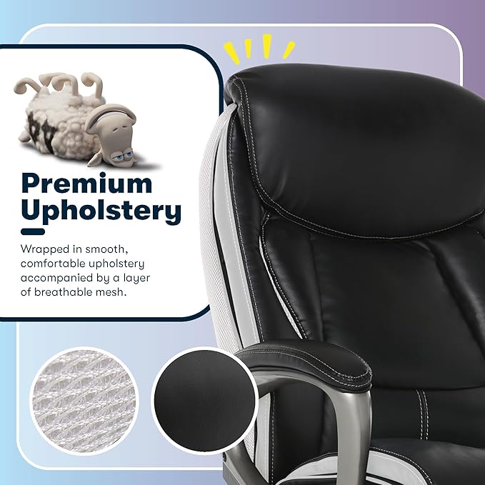 Serta® Lautner Executive Home Office Desk Chair, Ergonomic High-Back
