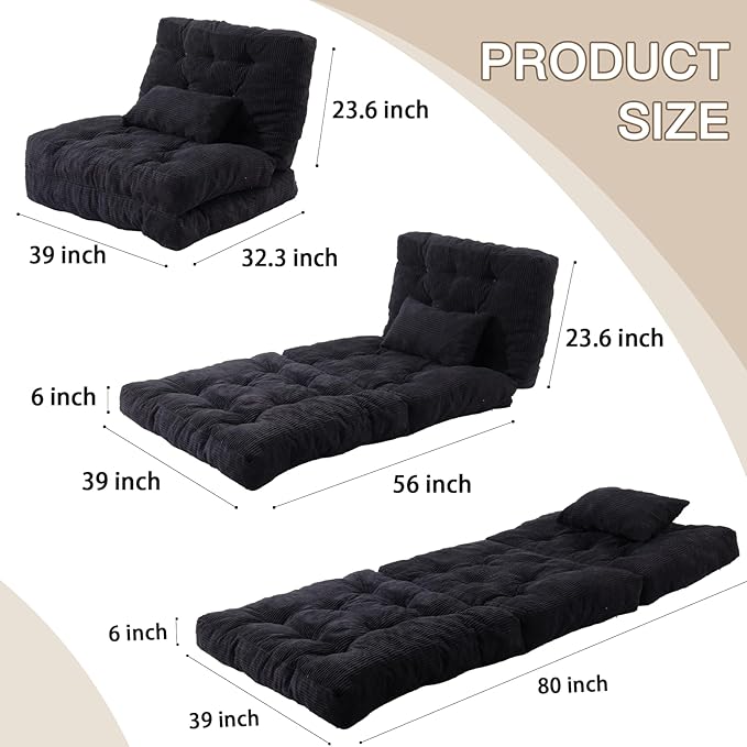 Folding Sofa Bed, Convertible Sleeper Chair