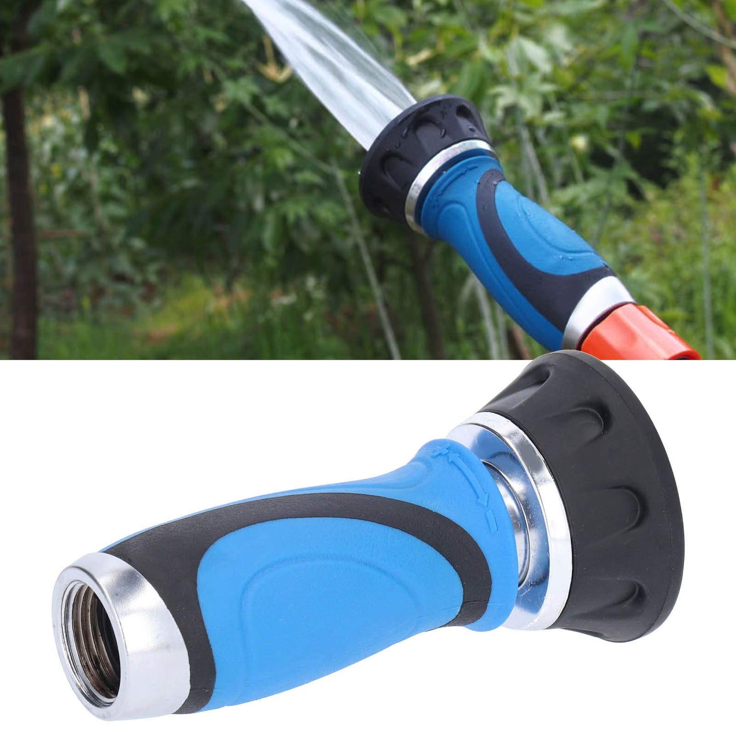 Yuecoom Twist Hose Nozzle Sprayer, 4.8 x 2.6in High Pressure Water Pipe Nozzle, Fire Fighting Style Hose Water Sprayer, Heavy Duty with Adjustable Spray Pattern, for Garden Lawn Watering Tools