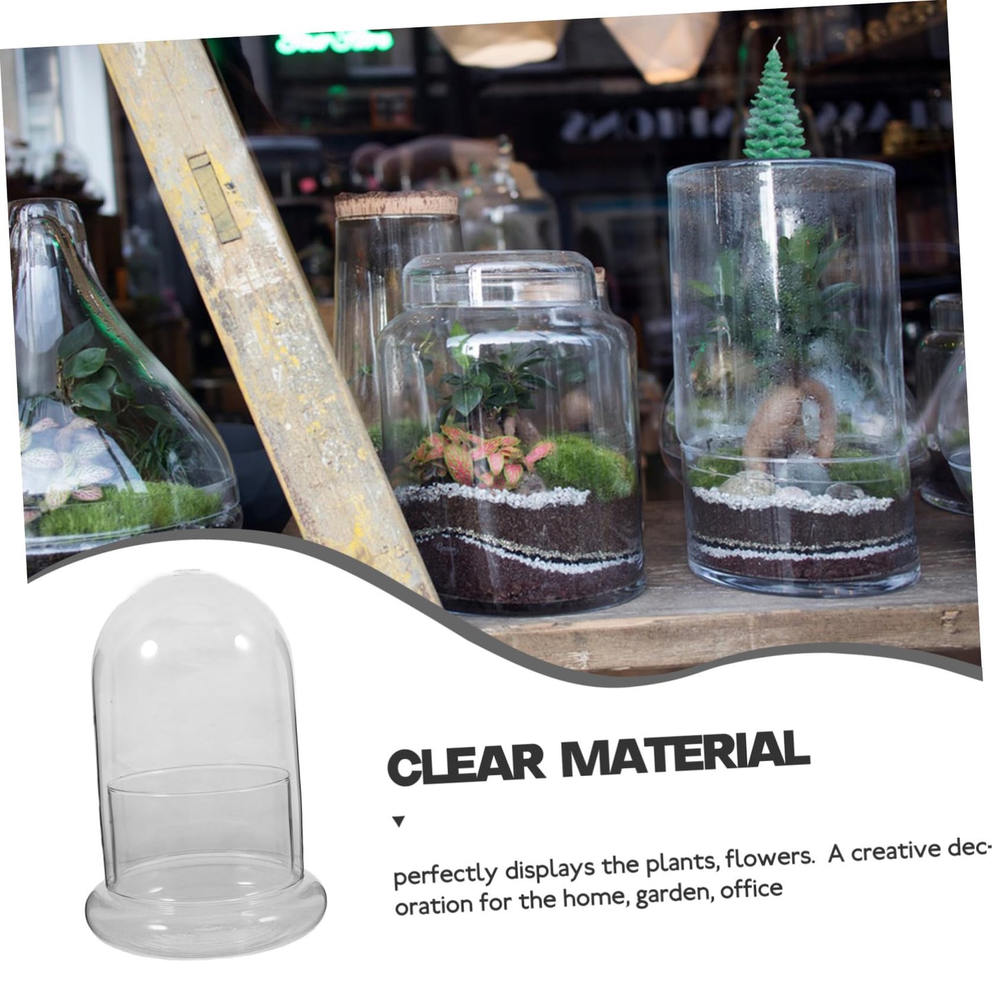 HEMOTON Eco Bottle Moss Glass Terrarium Air Plant Holder Hydroponic Vase Micro-Landscape DIY Decor