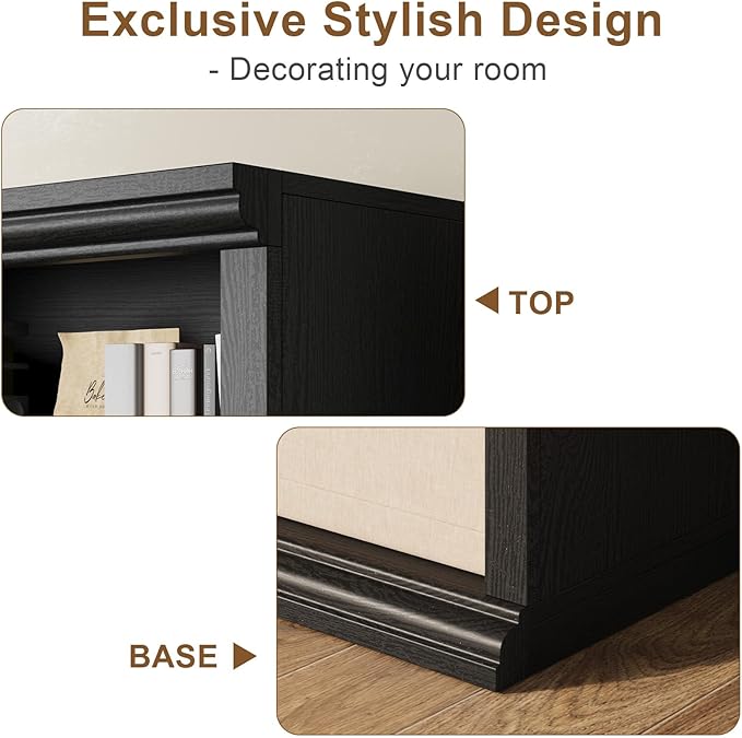 Rresyet 71.8" L *47.2“W Wooden Bookcase and Bookshelf – Extra Large Bookshelf