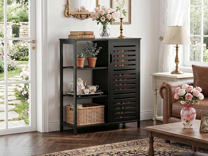 HITNET Bathoom Storage Cabinet, Bamboo Floor Cabinet