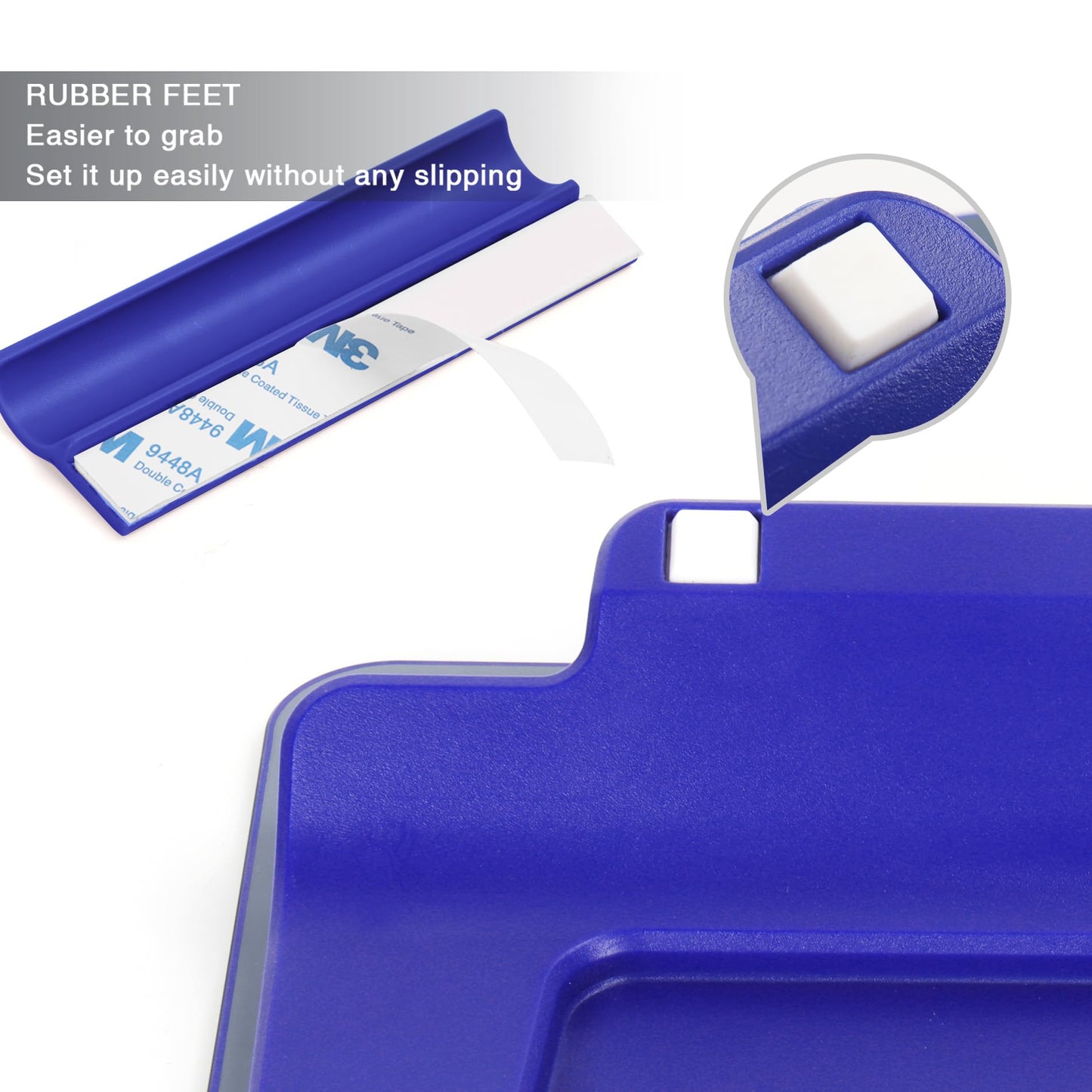 TOWON Navy Blue Glossy Mini Desktop Glass Whiteboard, 8 x 6 in Small Dry Erase Board for Desk with Pen Holder, Pure Glass Writing Surface with Accessories for Executive Office & Aesthetic Home Décor