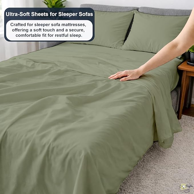 Cottington Lane Sleeper Sofa Sheets Full Size, 4 Piece Premium Quality 100%