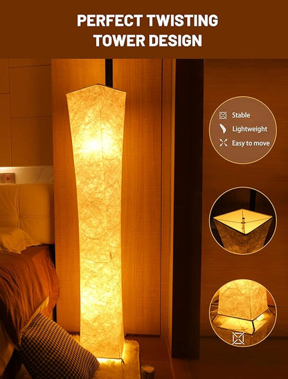 LEONC RGB+CCT Floor Lamp with Remote, 1800lm LED Tuya Smart 9W×2 Bulbs, 61" Smart Modern Floor Lamp with Alexa, Music Sync and 16 Million Colors, Color Changing Standing Lamp for Bedroom Living Room