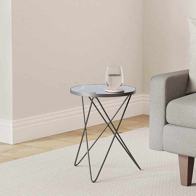 HLR Modern Round Side Table Set of 2, End Table