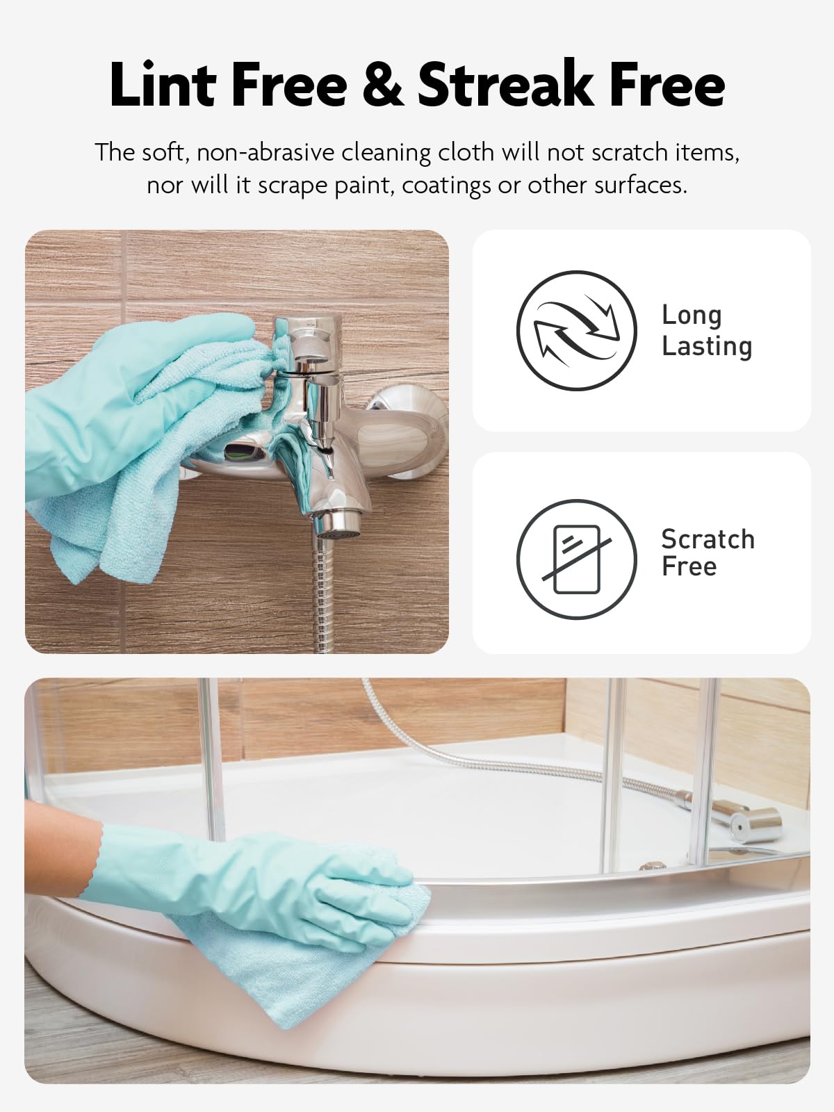 Fantasticlean Microfiber Cleaning Cloth Roll -75 Pack, Tear Away Microfiber Towels, 12" x 12", Reusable, Washable, Scratch Free, Ultra Absorbent Dishcloth for All-Around Cleaning Supplies (Blue)